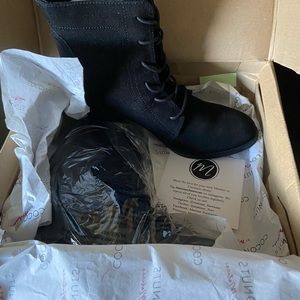 Black suede booties- NWT